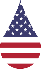 flag of usa in the shap of drop